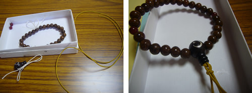 箱に入った数珠