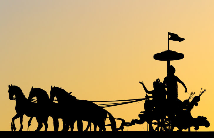 インドの馬車に乗った人たち