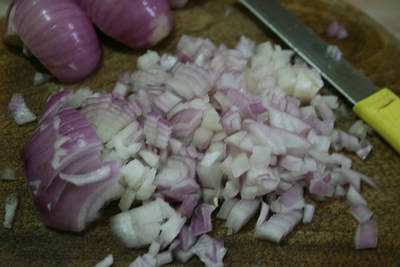 玉ねぎのみじん切り