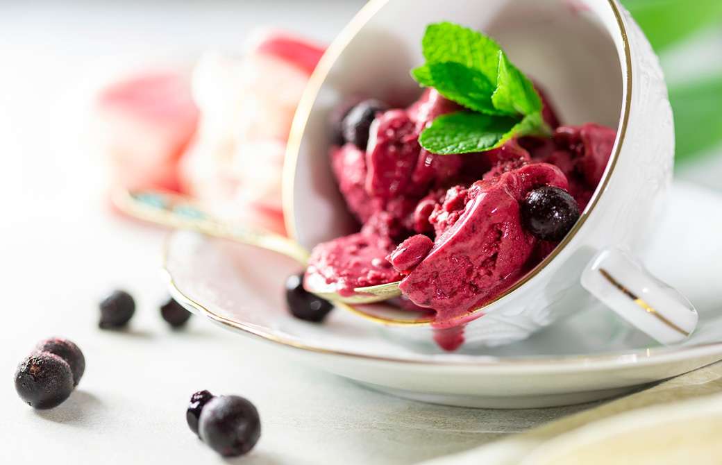 カシスシャーベットとカシスの実