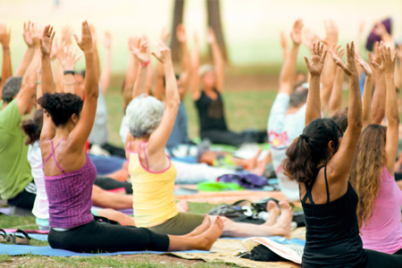 NYでのパークヨガ