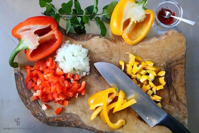 粗いみじん切りにした野菜