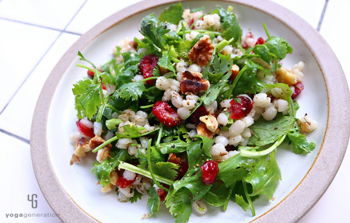 押し麦とクランベリーのハーブ・サラダ