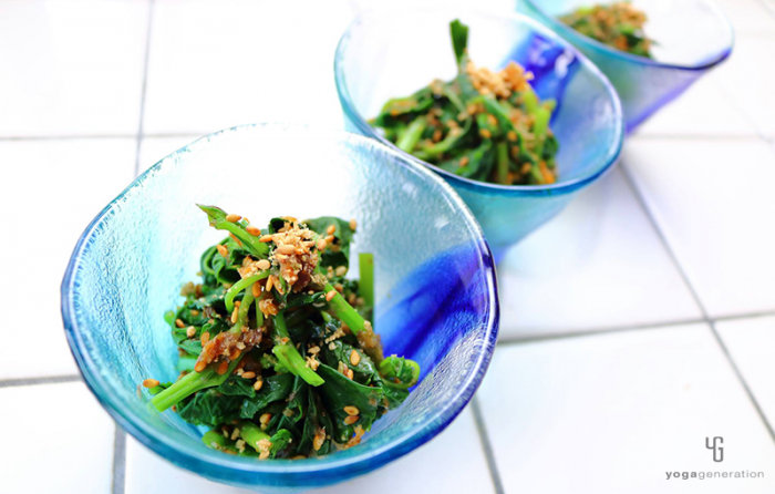 モロヘイヤの金ゴマ山椒びたし