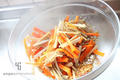 ドレッシングとあえる