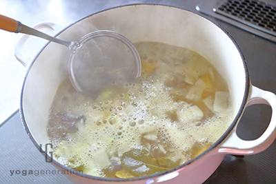 野菜に火を通す