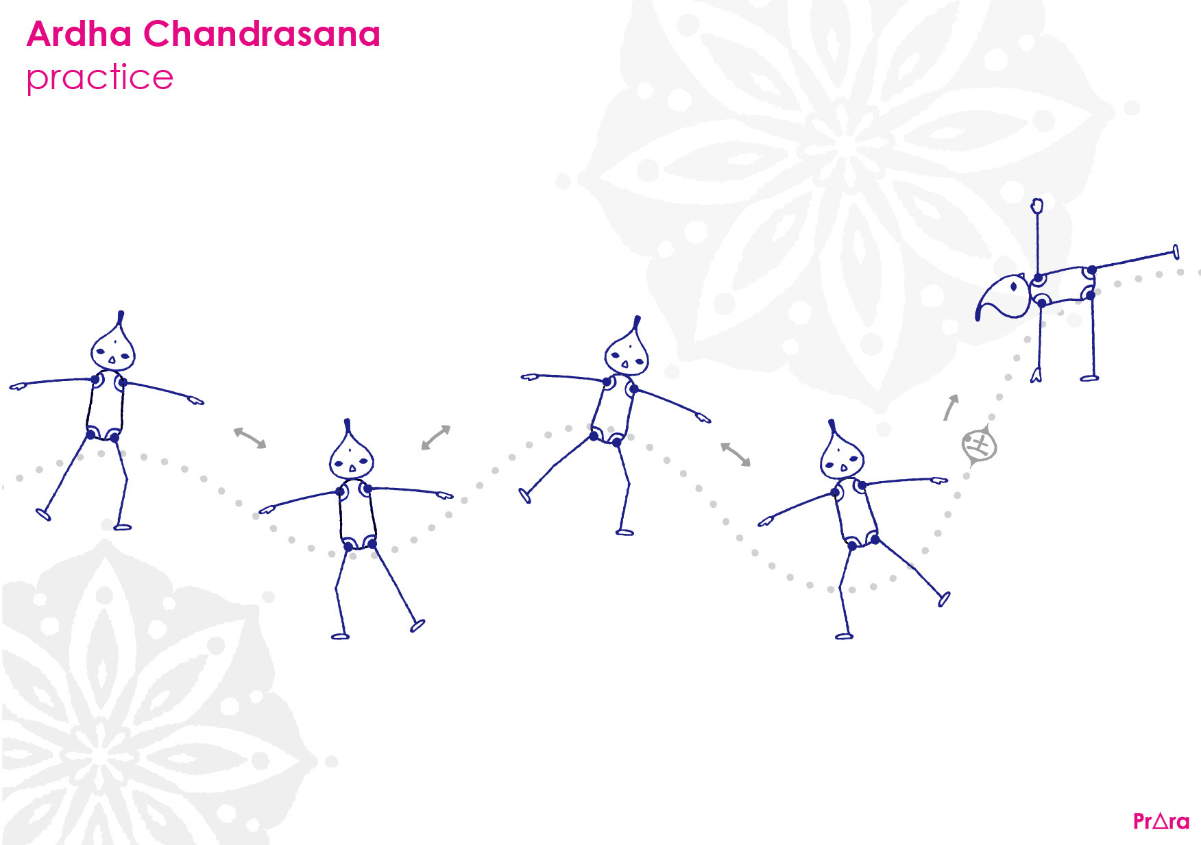 半月のポーズの練習ポーズ