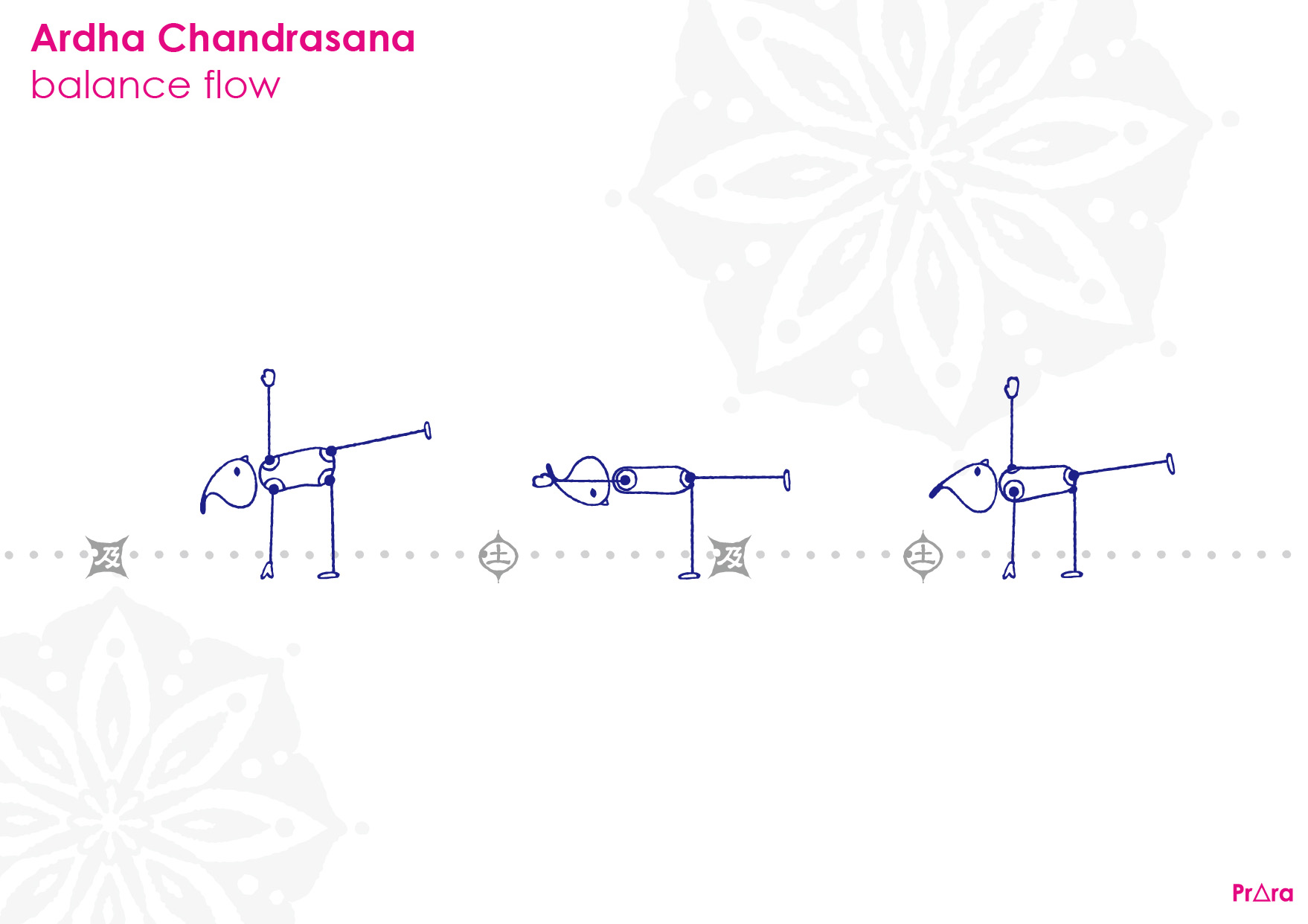 半月のポーズのフロー