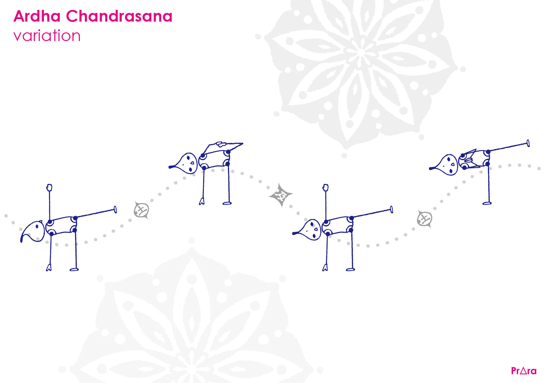 半月のポーズバリエーション