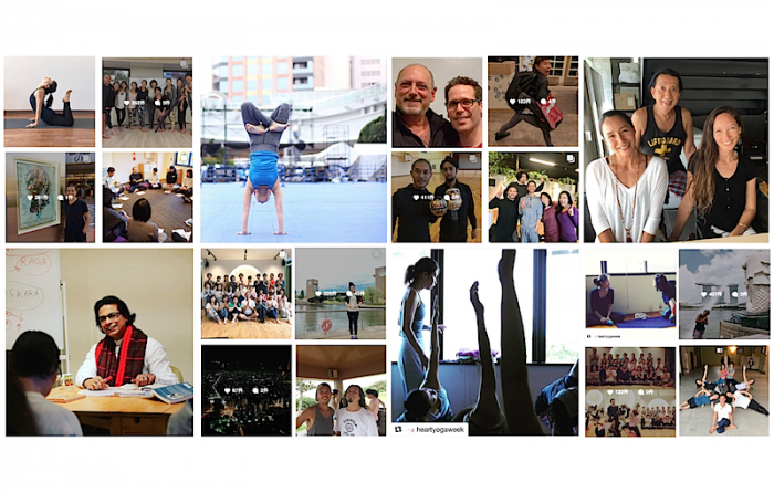 ヨガジェネ関連の先生のインスタ画像が並んでいる