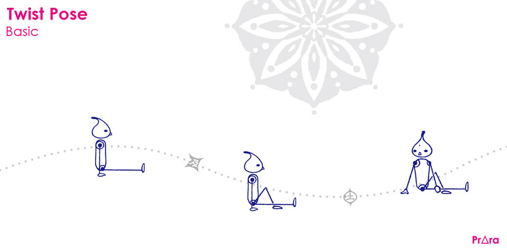 最もゆったりとした呼吸でキープしやすい基本の捻りのアーサナ