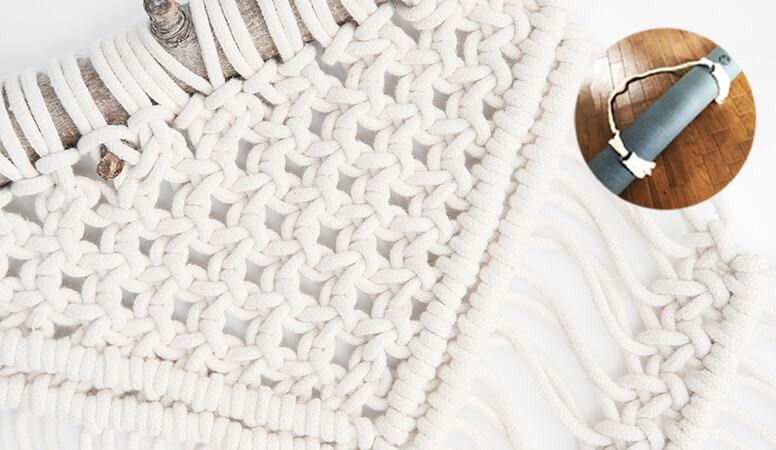 マクラメ編みのヨガマットストラップ参考写真