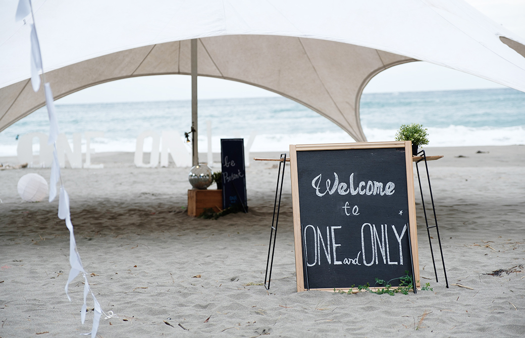 ヨガイベントoneandonlyのウェルカムボード