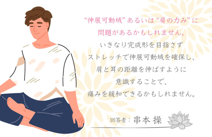 “伸展可動域”あるいは“肩の力み”に問題があるかもしれません：串本操