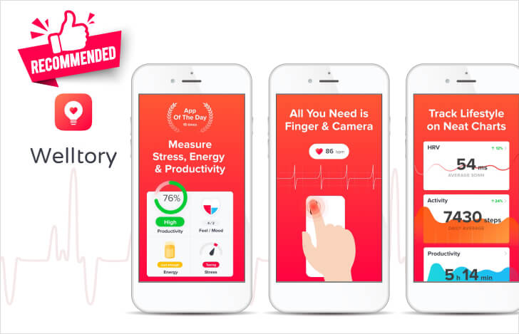 いくつか試し筆者が気に入ったHRVを測定できるアプリは『Welltory』