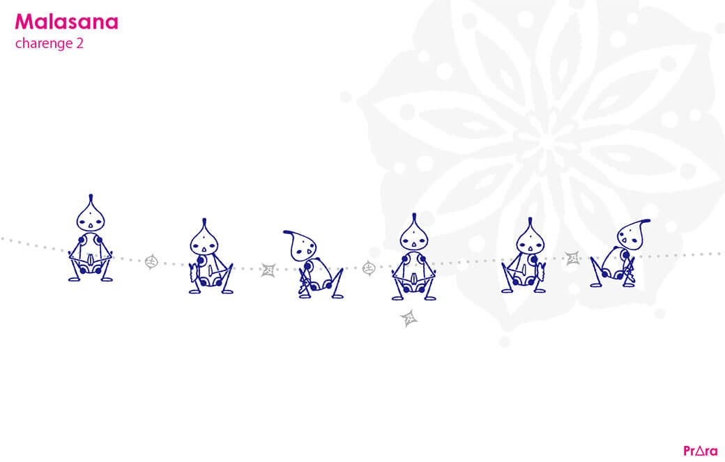 片脚を抱え込み胸を引き上げる「マラーサナ」