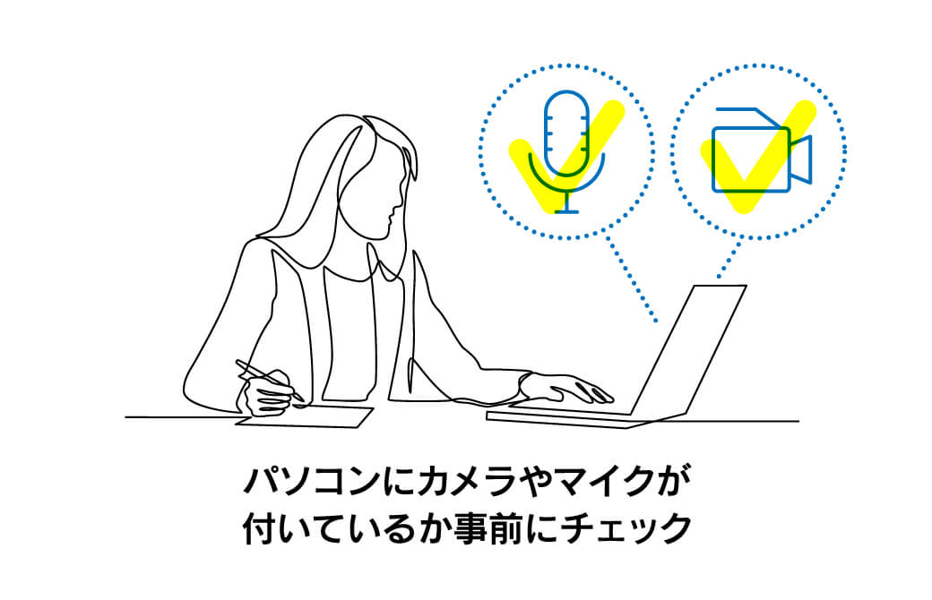 お使いのパソコンにカメラやマイクは付いていますか？