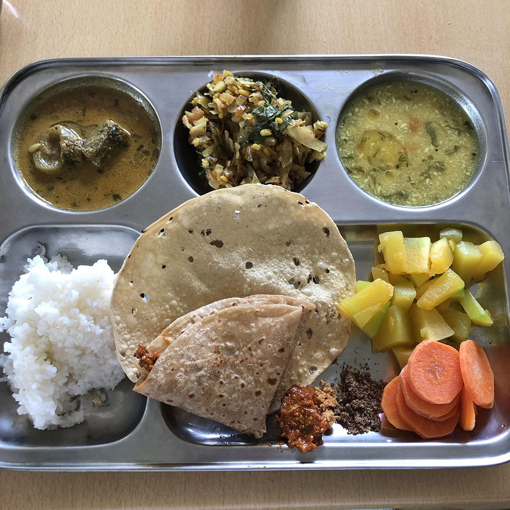 真理先生がパンチャカルマ終了後に食べられた、ご飯＆チャパティ
