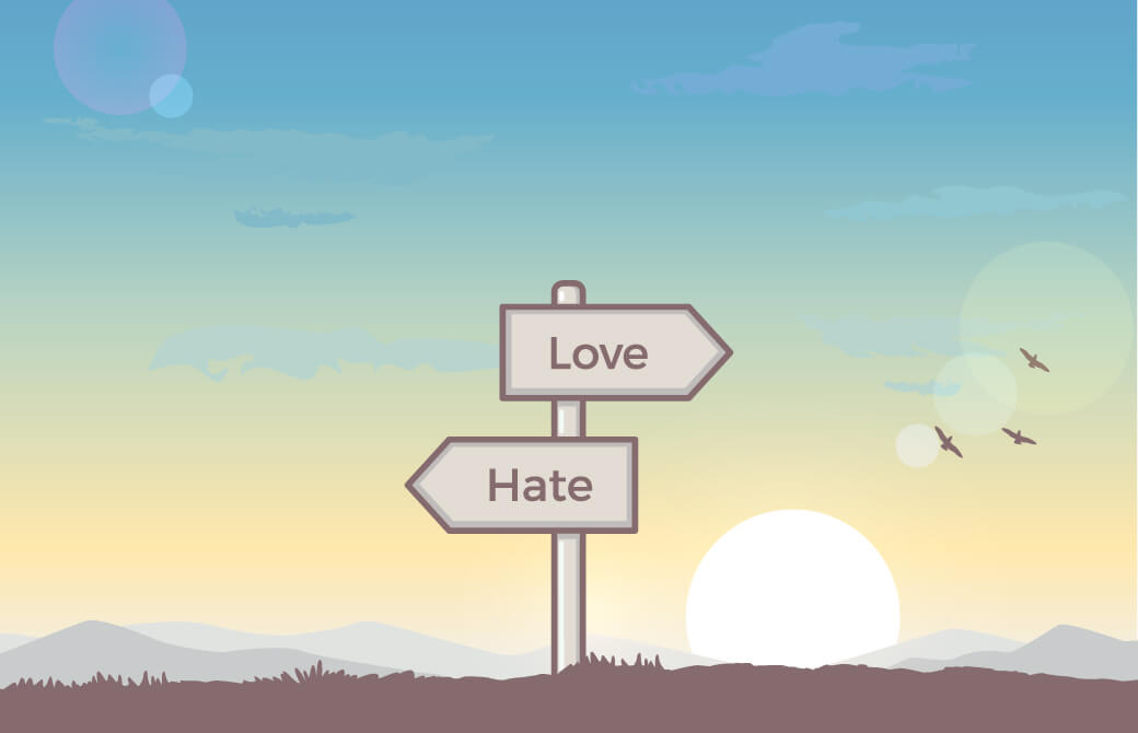 人間の感情が対象物に対して「好き」か「嫌い」かを決定している