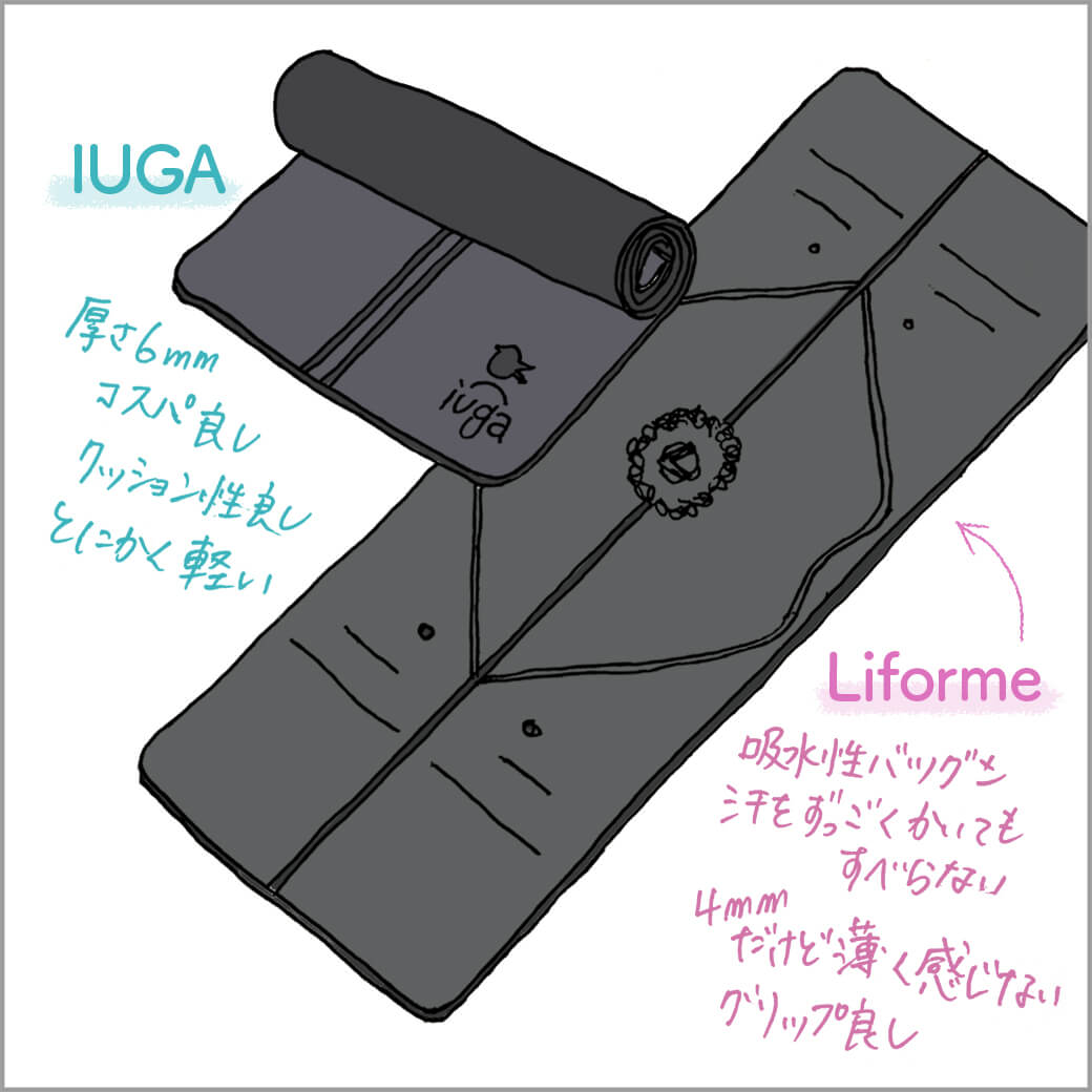 黒い2枚のヨガマット