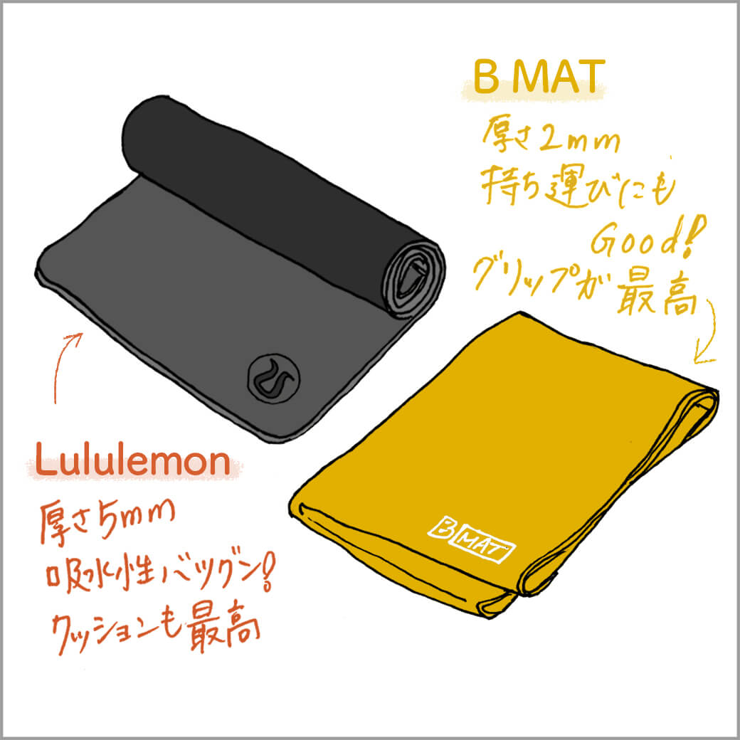 黒とマスタードカラーのヨガマット