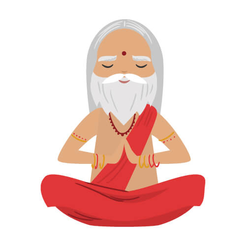 アシュラムの修行僧の問答に答えるスワミジ