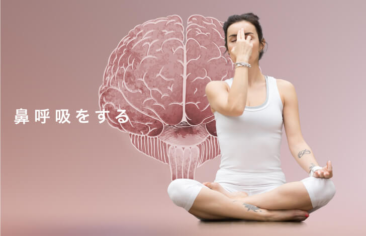 鼻呼吸をする