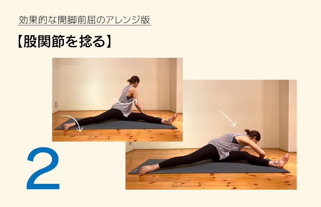 開脚前屈応用編2:股関節を捻る