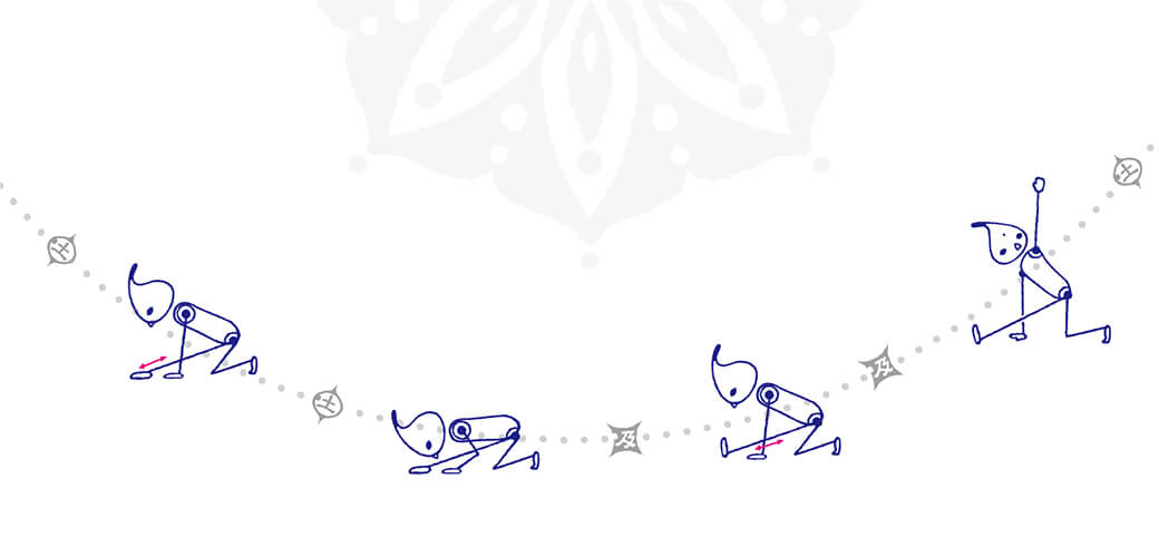 パリブリッタアルダアヌマーンアサナに前屈を取り入れる