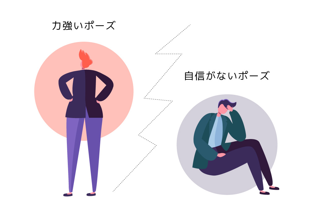 力強いポーズと弱いポーズでホルモンバランスが変化