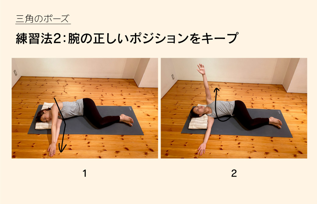 腕の正しいポジションをキープ