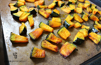 オーブンでカボチャをグリルする