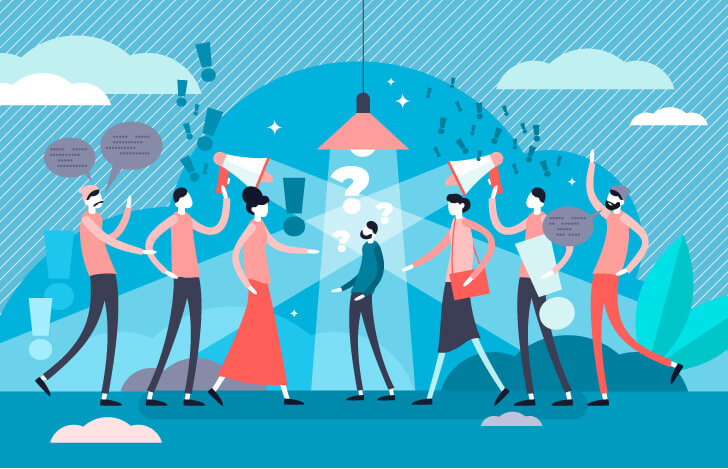 常識に囚われてしまった男性のイラスト