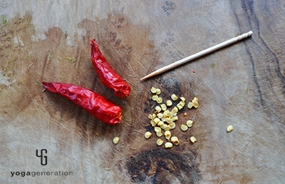 赤唐辛子の処理