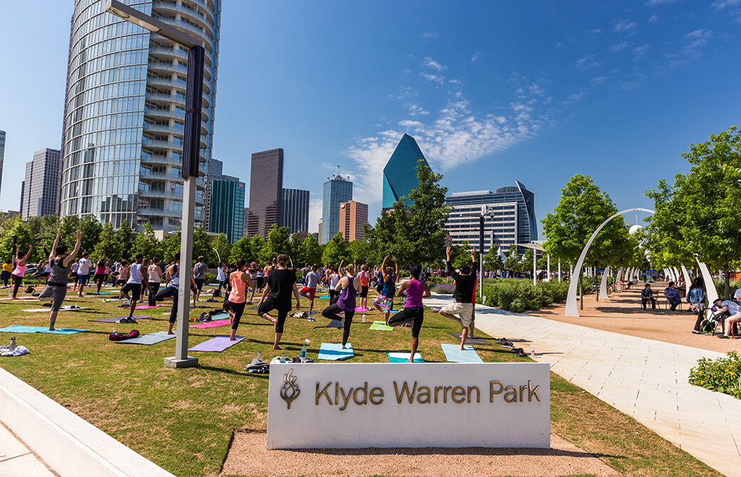 アメリカでのパークヨガの風景