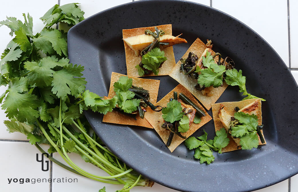 タケノコとワラビのガーリック炒めの前菜風アレンジ