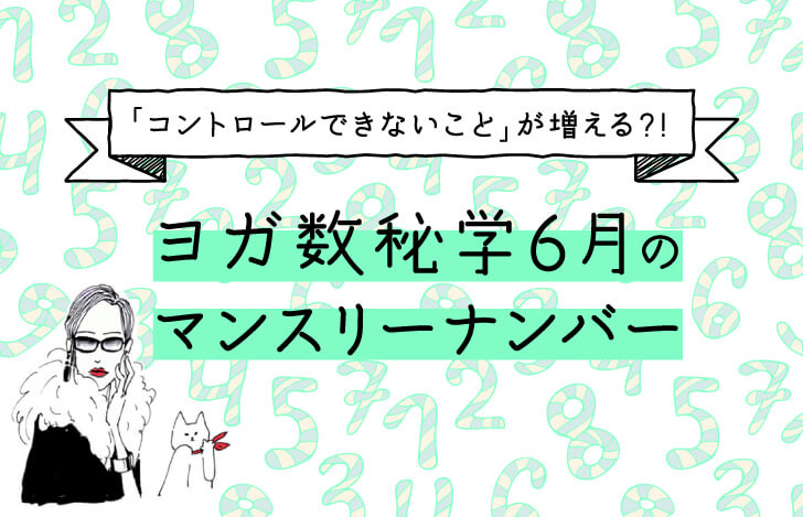マダムYUKOと猫と数字のイラスト