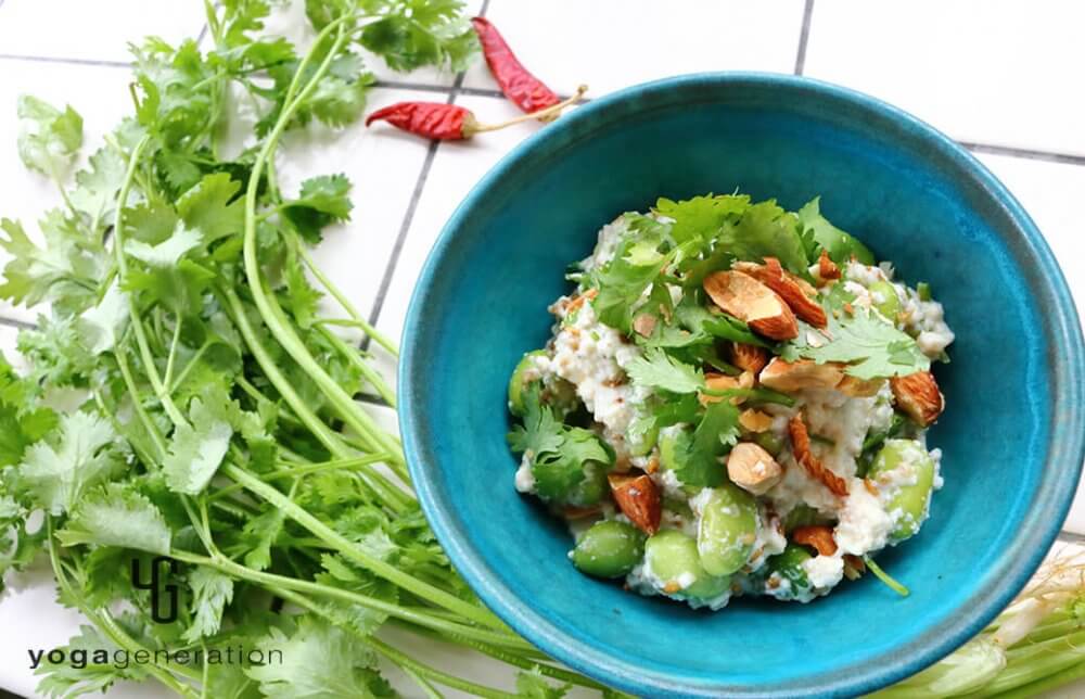 枝豆とパクチーのアジアン白和え