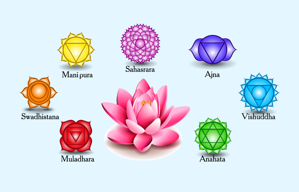 蓮の花で描かれるチャクラ