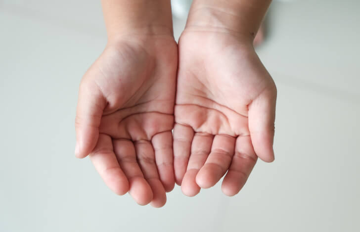 差し出された両掌