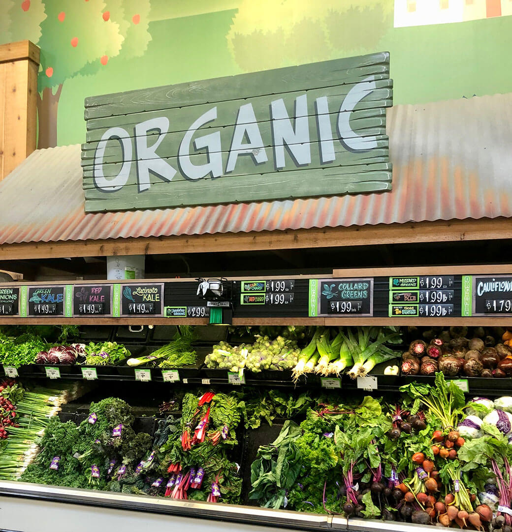 アメリカのスーパーのオーガニックコーナー