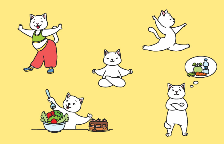 さまざまな生活シーンの猫の姿