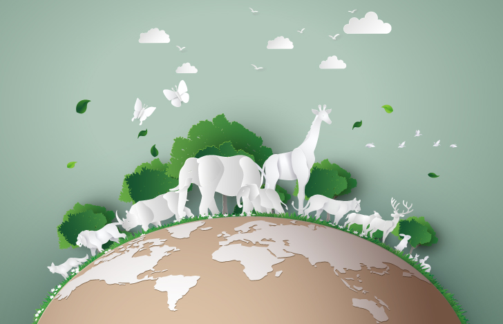 空と地球とそこに生きる動物たち