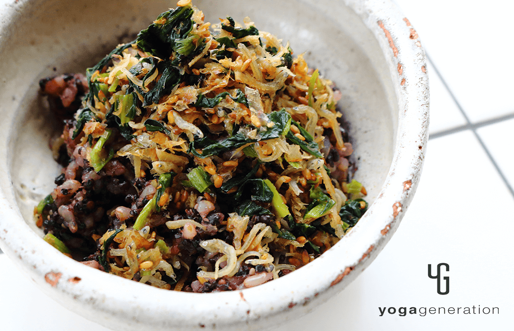 やっぱりなんといってもお米は外せません！青菜の焦がし醤油ふりかけ