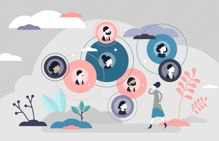 人と人との繋がりを表すイラスト