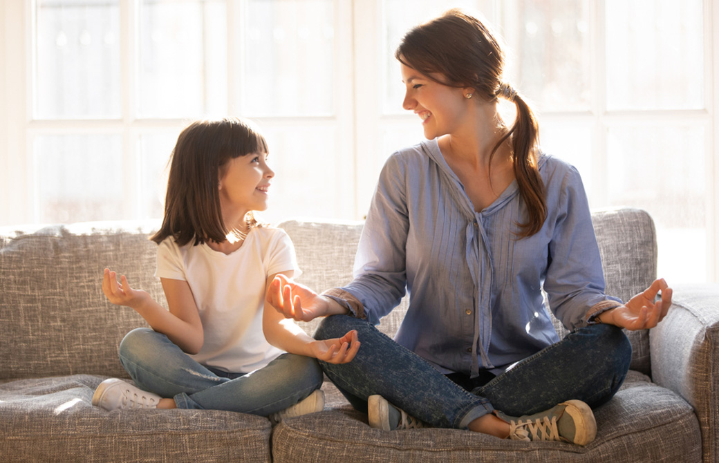 親子で呼吸法を楽しむ