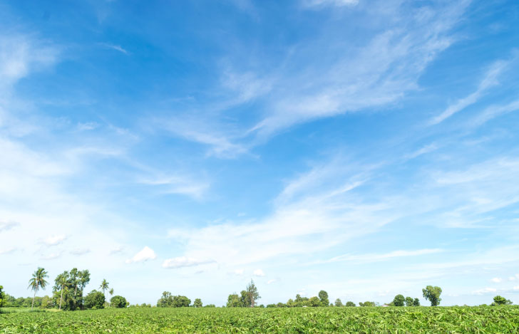 青い空と緑の丘
