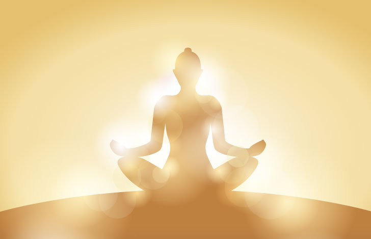 安楽座で座り背後から光を受ける女性のシルエット