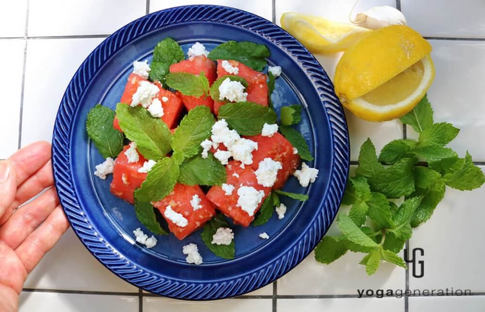 スイカとミントの梅クミンサラダ