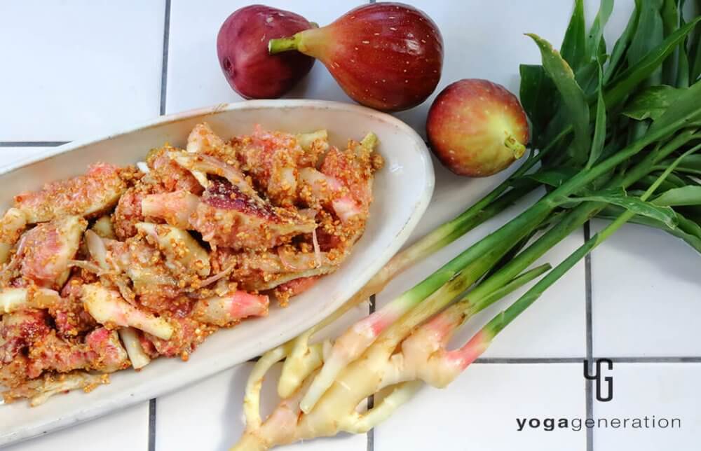 イチジクとショウガの金ゴマ甘酢和え